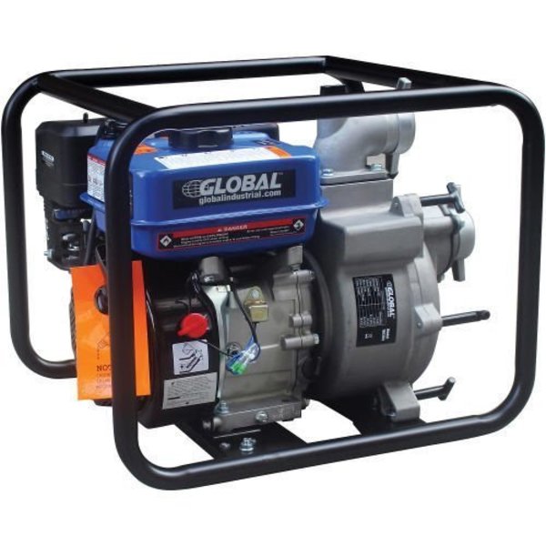 Global Industrial 7HP Portable Gasoline Trash Pump, 2 Intake/Outlet 761204